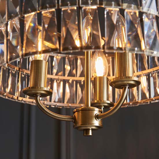 Chieti 3 Lights Ceiling Pendant Light In Antique Brass