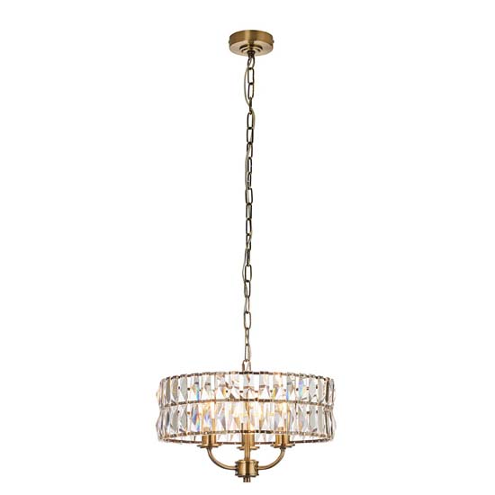 Chieti 3 Lights Ceiling Pendant Light In Antique Brass
