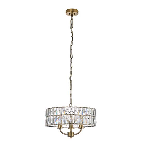 Chieti 3 Lights Ceiling Pendant Light In Antique Brass