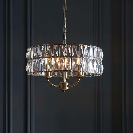Chieti 3 Lights Ceiling Pendant Light In Antique Brass