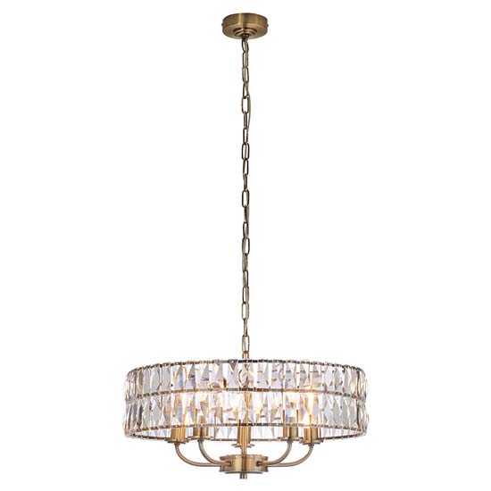 Chieti 5 Lights Ceiling Pendant Light In Antique Brass
