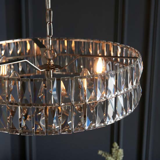 Chieti 5 Lights Ceiling Pendant Light In Bright Nickel