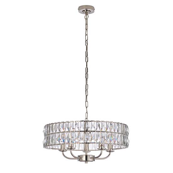 Chieti 5 Lights Ceiling Pendant Light In Bright Nickel