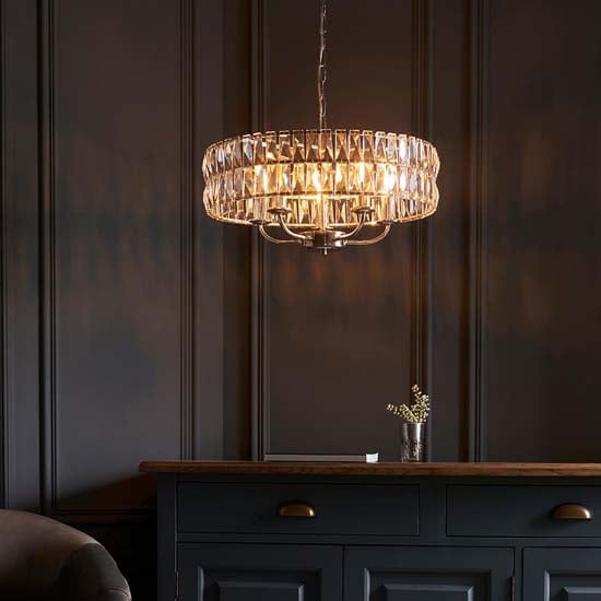 Read more about Chieti 5 lights ceiling pendant light in bright nickel