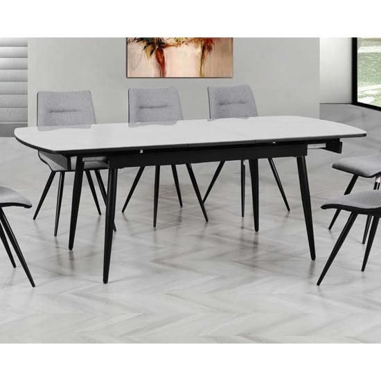 Read more about Chieti extending sintered stone dining table in grey