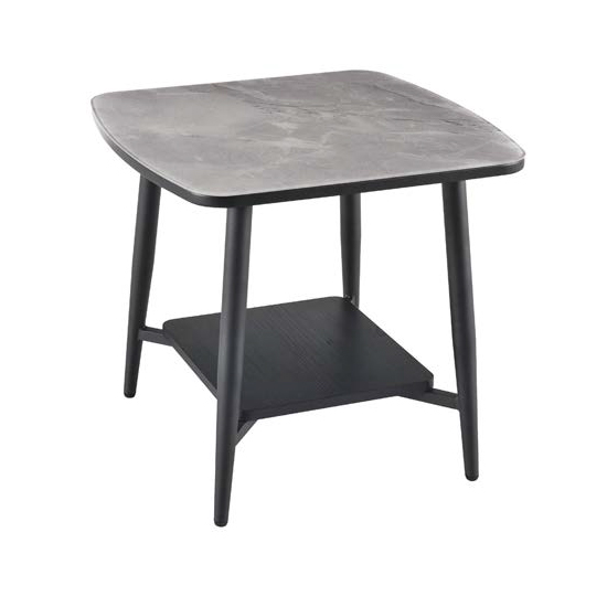 Read more about Chieti grey glass end table with black metal legs