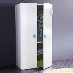 Childrens Wardrobes For Storage In White wood & high gloss