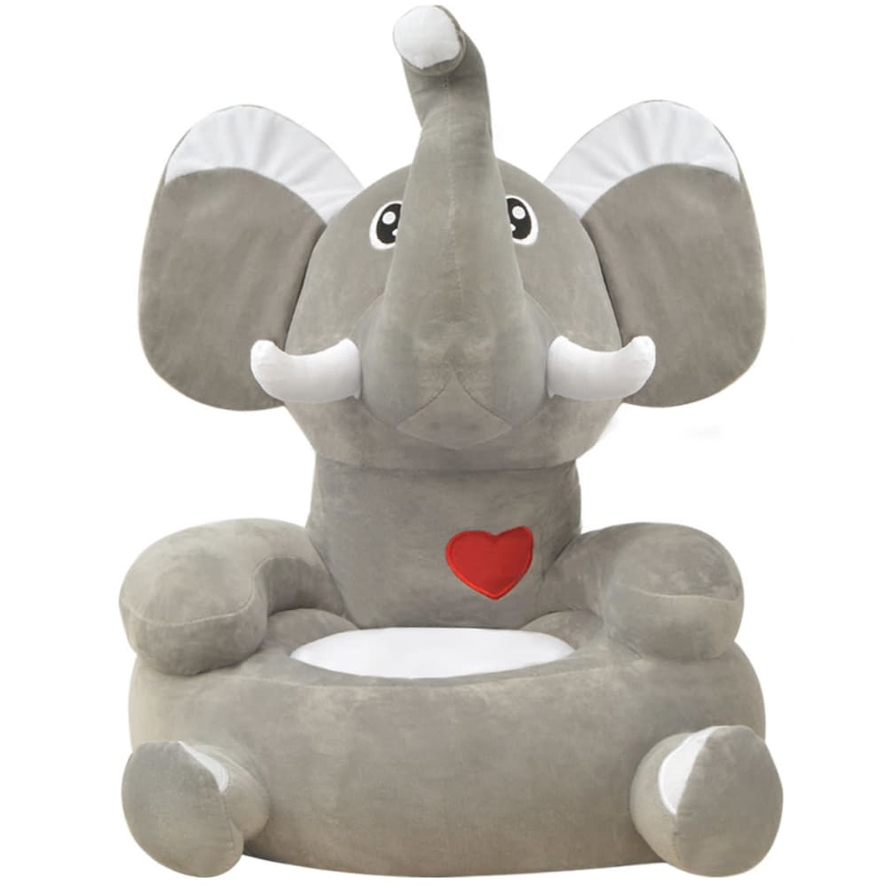 Chillicothe Polyester Childrens Elephant Chair In Grey