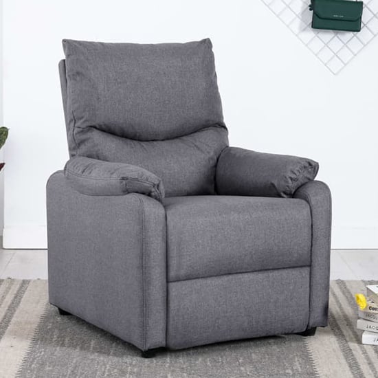 Ascott Polyester Fabric Recliner Chair In Light Grey Furniture in Fashion