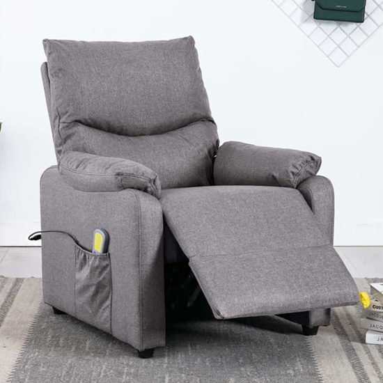 Ascott Polyester Fabric Massage Recliner Chair In Light Grey_2