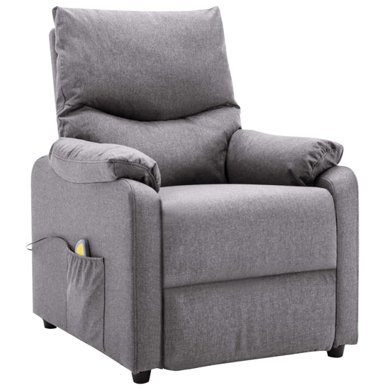 Ascott Polyester Fabric Massage Recliner Chair In Light Grey_3