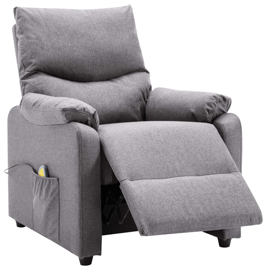 Ascott Polyester Fabric Massage Recliner Chair In Light Grey_4