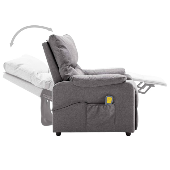 Ascott Polyester Fabric Massage Recliner Chair In Light Grey_7