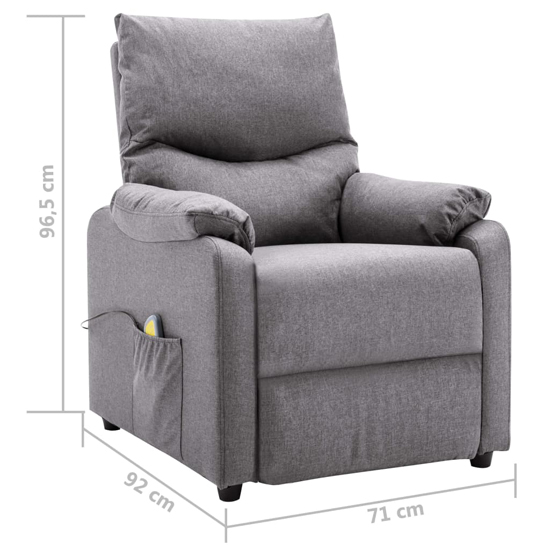Ascott Polyester Fabric Massage Recliner Chair In Light Grey_8