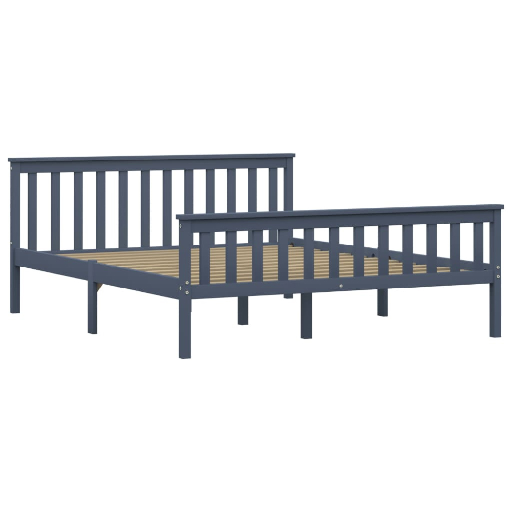 Chilliwack Wooden King Size Bed In Grey