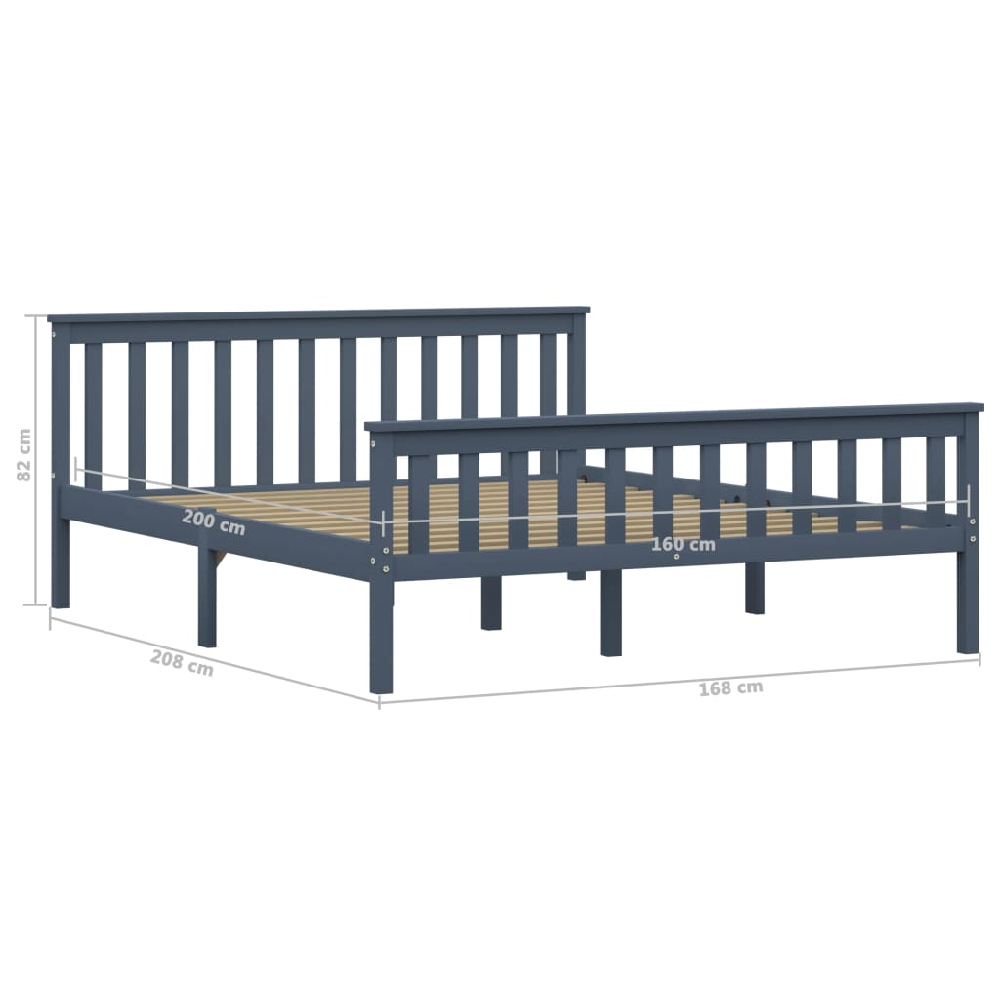 Chilliwack Wooden King Size Bed In Grey