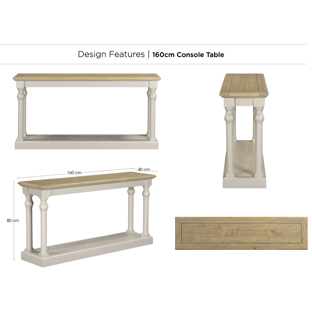 Chilton 160cm Wooden Console Table - Grey And Natural