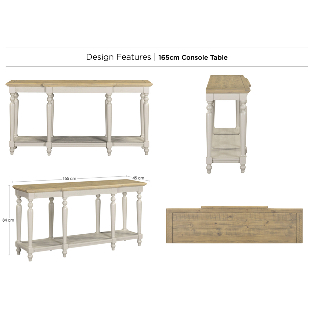 Chilton 165cm Wooden Console Table - Grey And Natural
