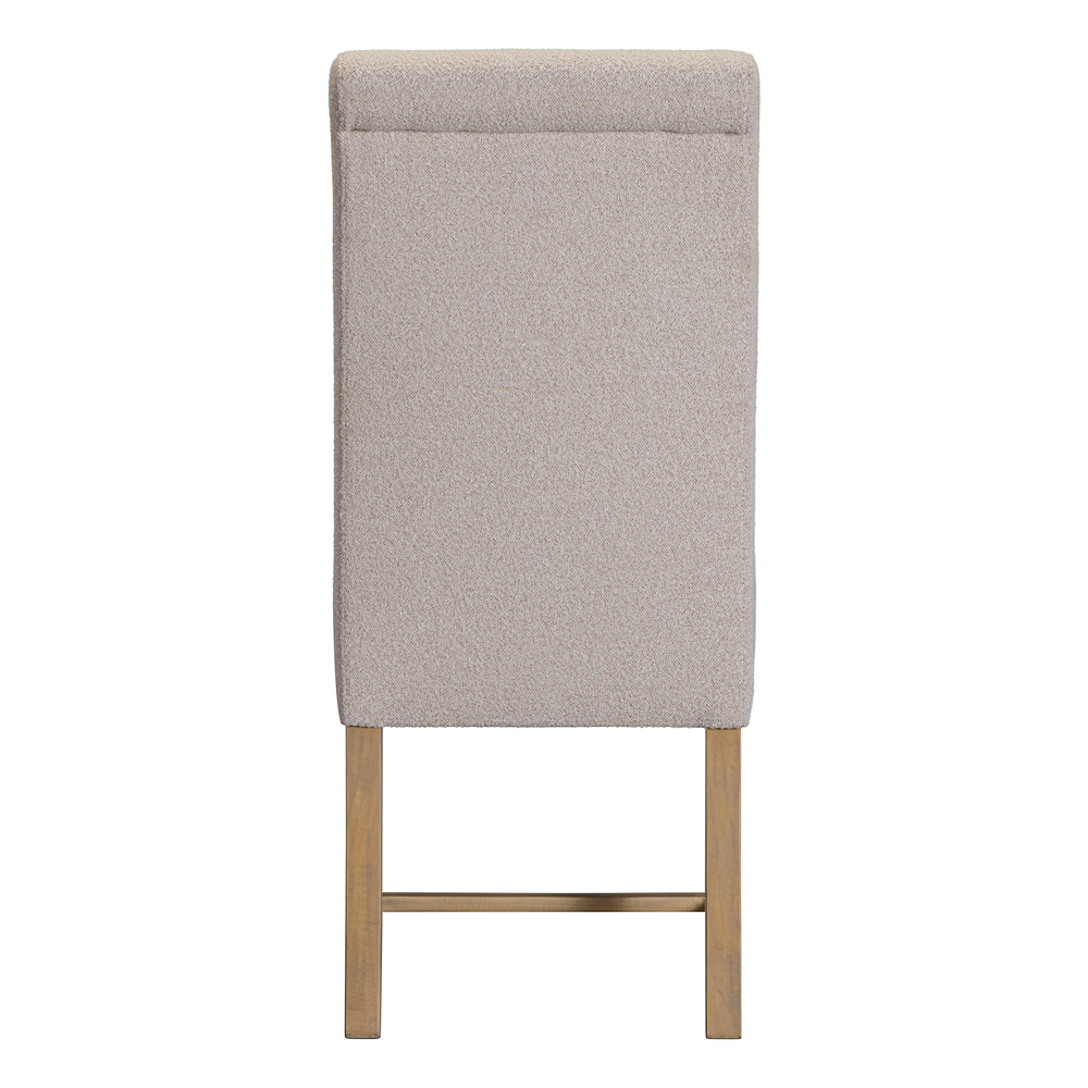 Chilton Beige Fabric Dining Chairs with Wooden Legs in Pair