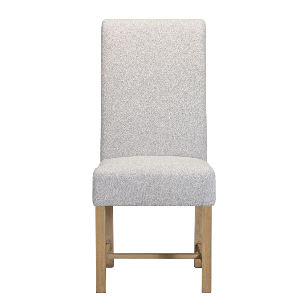 Chilton Grey Fabric Dining Chairs with Wooden Legs in Pair