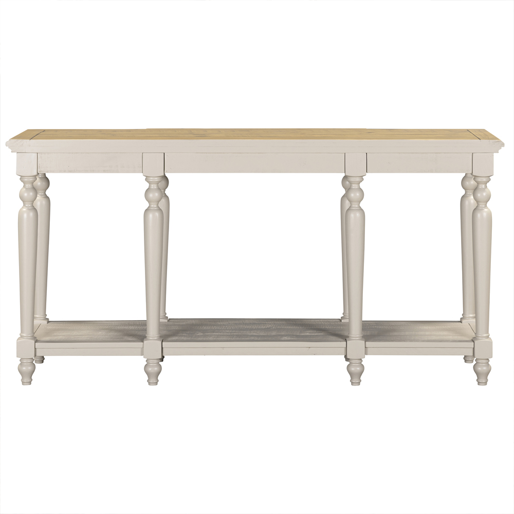 Chilton Large Wooden Console Table in Grey And Natural