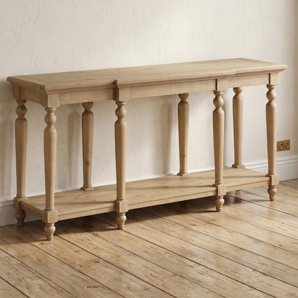 Chilton Large Wooden Console Table in Rustic