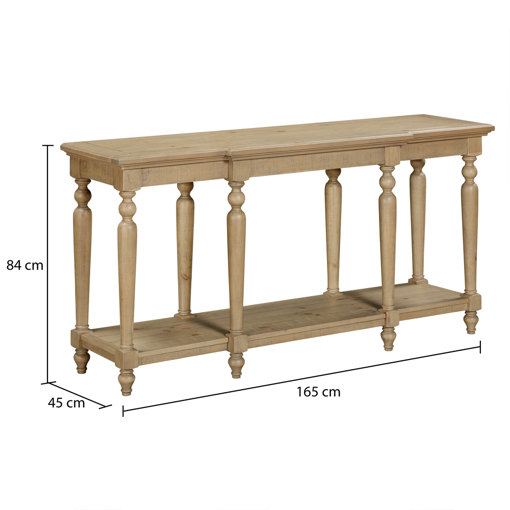 Chilton Large Wooden Console Table in Rustic
