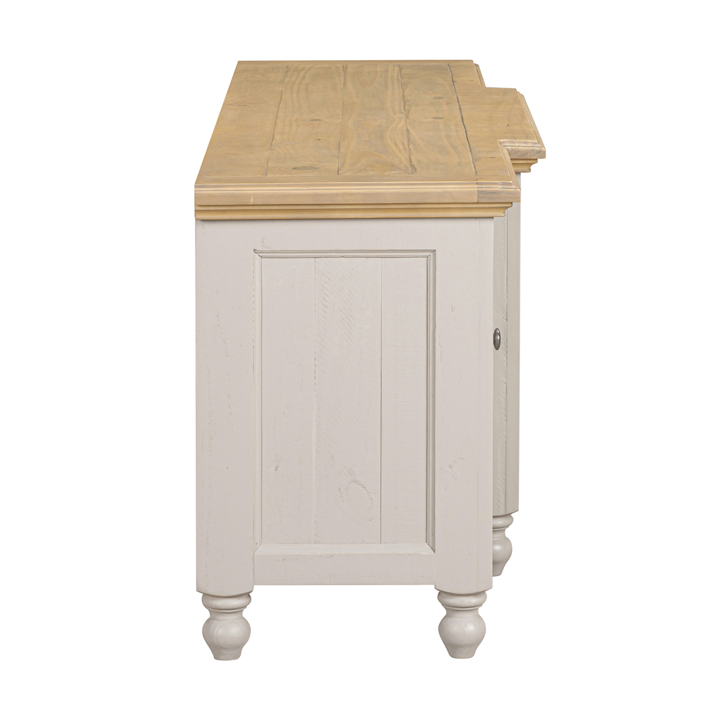 Chilton Large Wooden TV Stand with 2 Doors in Grey and Natural