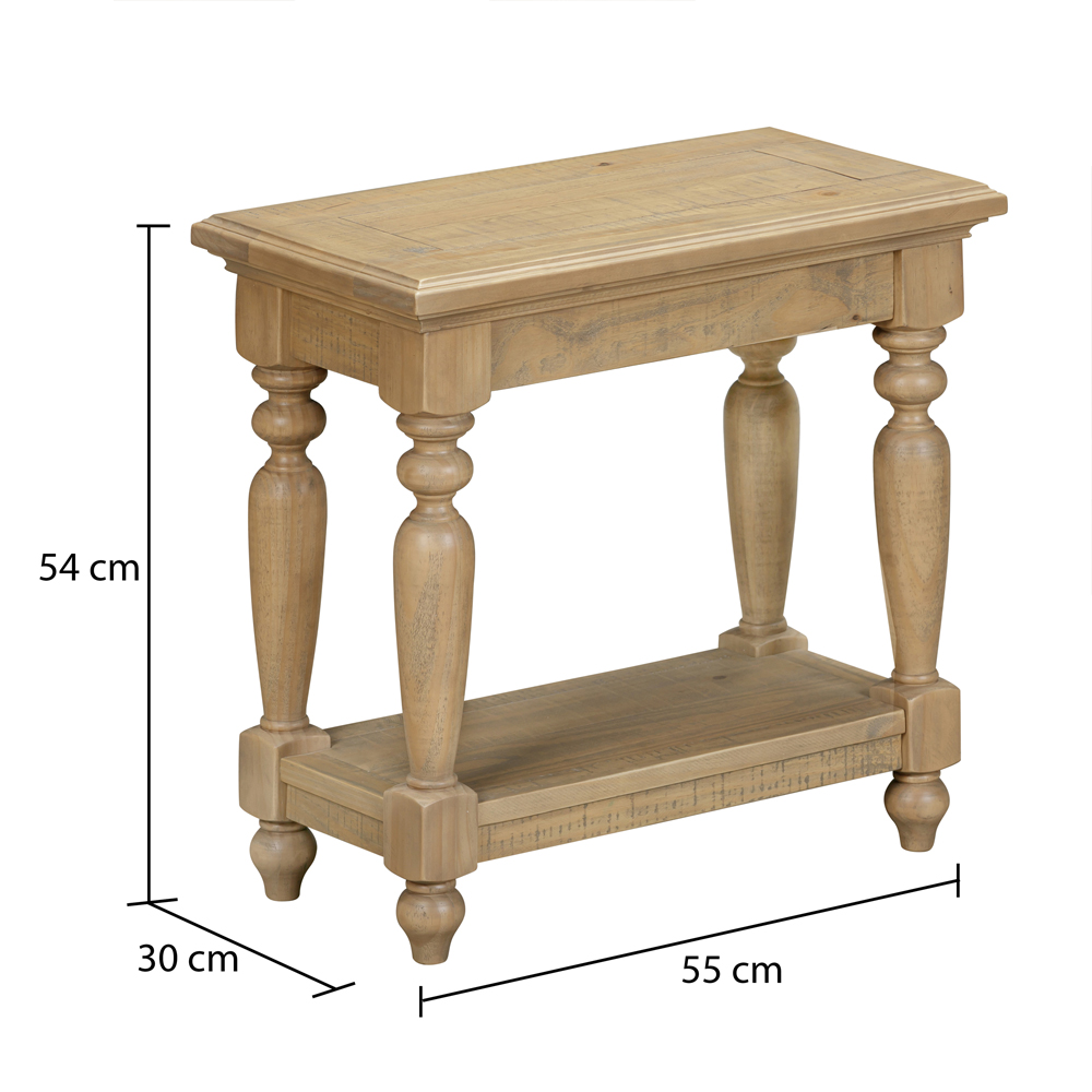 Chilton Rectangular Wooden Side Table in Rustic