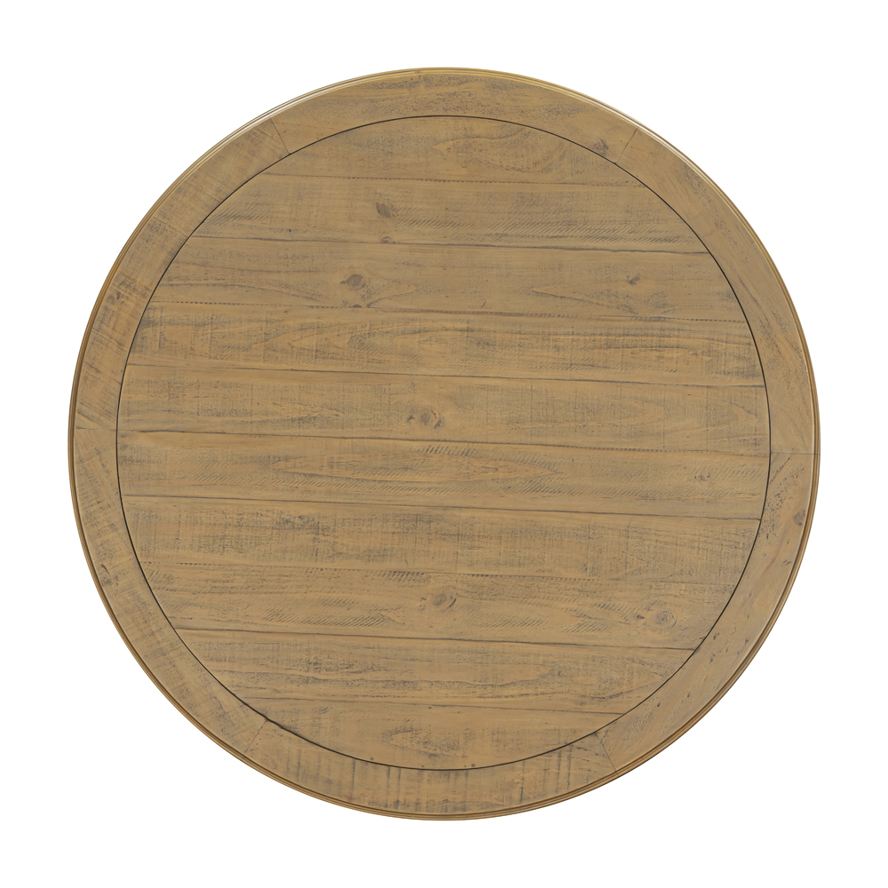 Chilton Round Wooden Dining Table in Grey and Natural