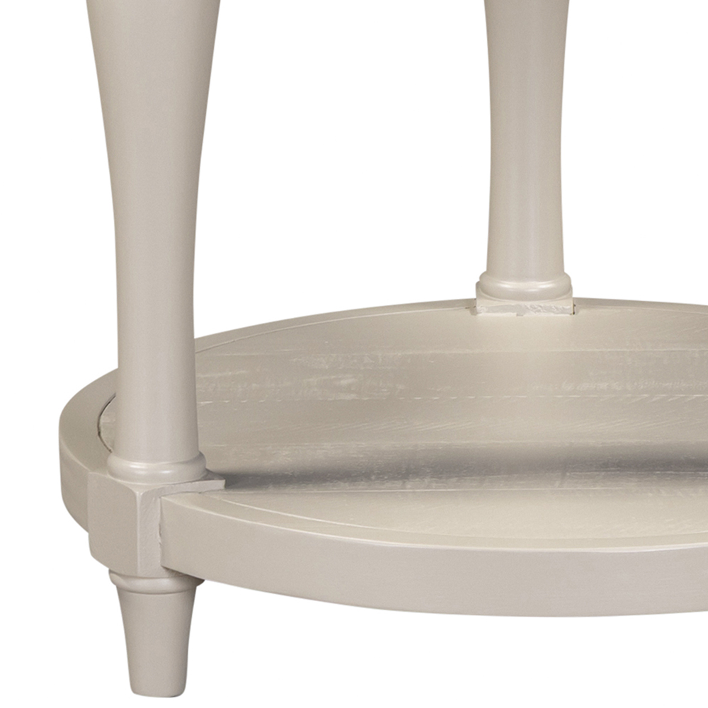 Chilton Round Wooden Side Table in Grey And Natural