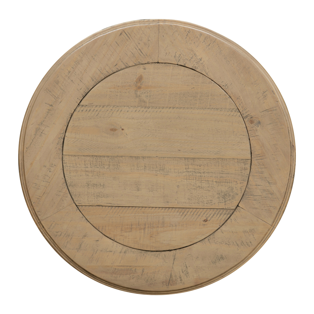 Chilton Round Wooden Side Table in Rustic