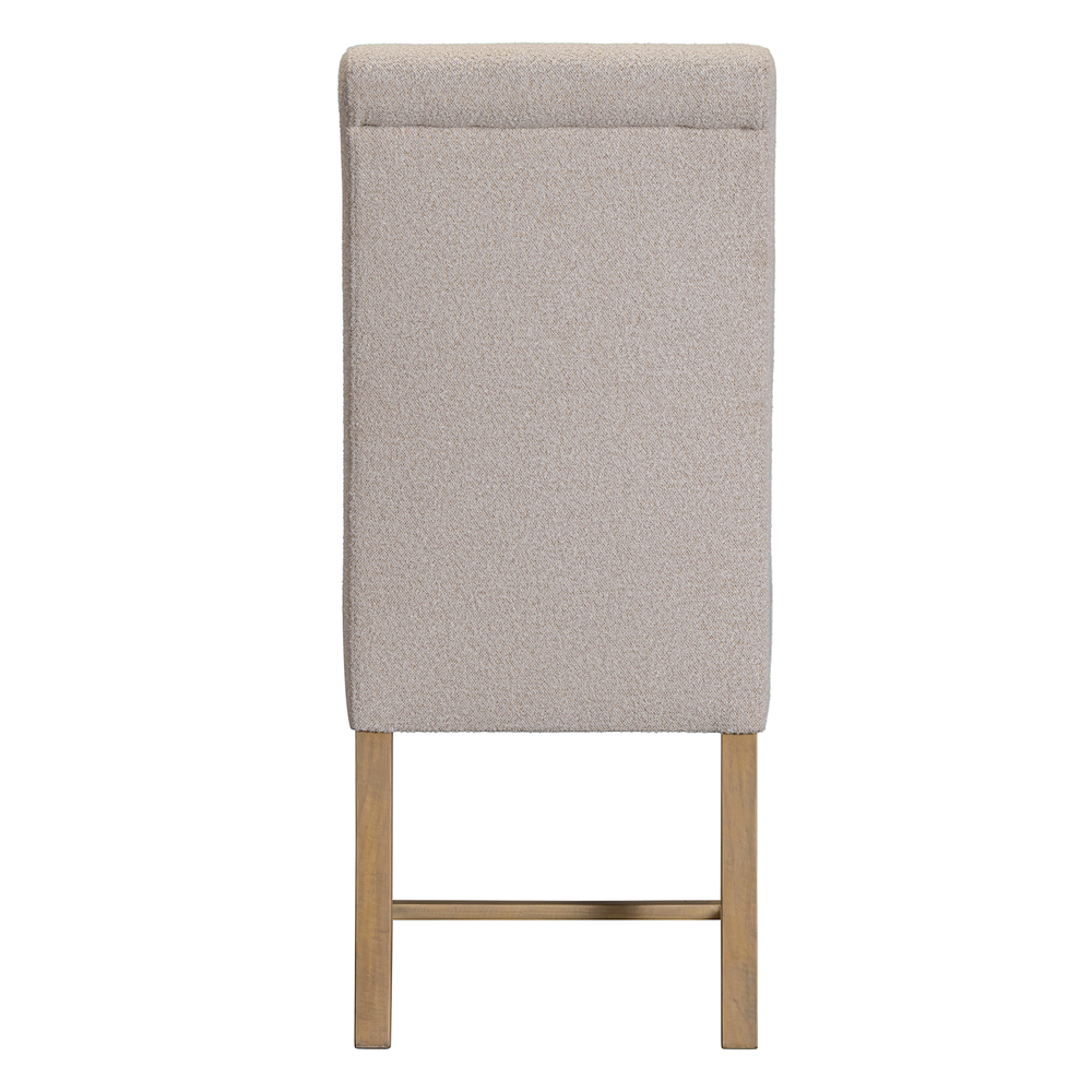 Chilton Rustic Wooden Dining Table with 4 Beige Chairs