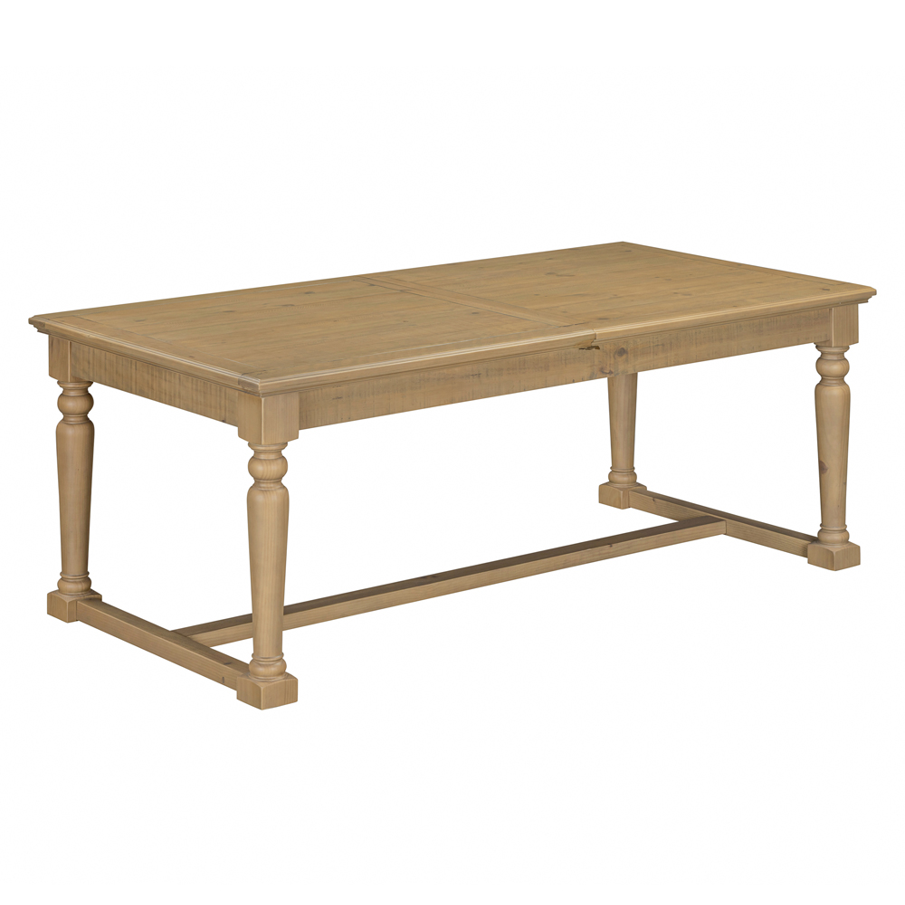 Chilton Rustic Wooden Extending Dining Table with 4 Beige Chairs and 1 Bench