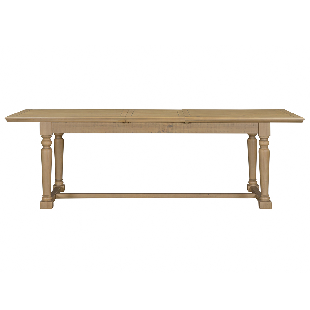 Chilton Rustic Wooden Extending Dining Table with 4 Beige Chairs and 1 Bench