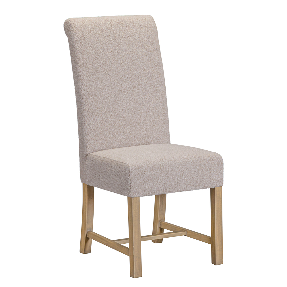 Chilton Rustic Wooden Extending Dining Table with 4 Beige Chairs and 1 Bench