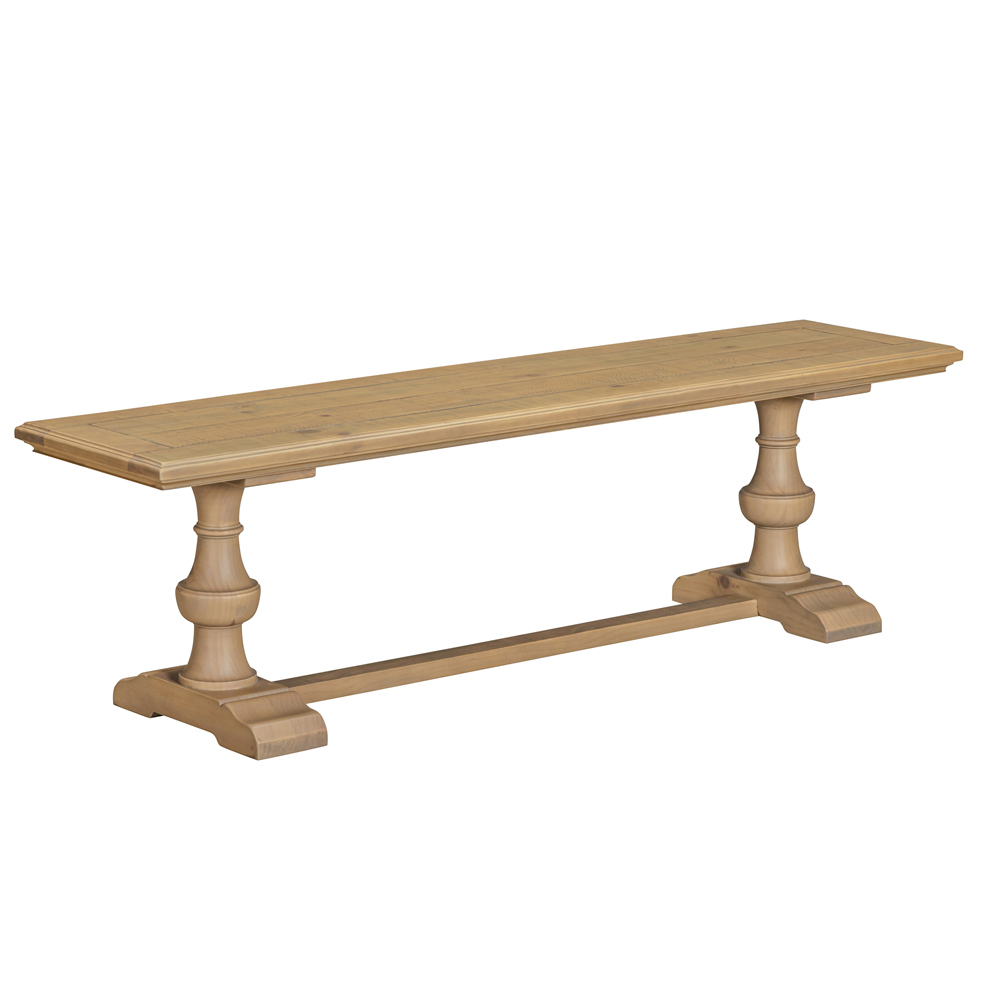 Chilton Rustic Wooden Extending Dining Table with 4 Beige Chairs and 1 Bench