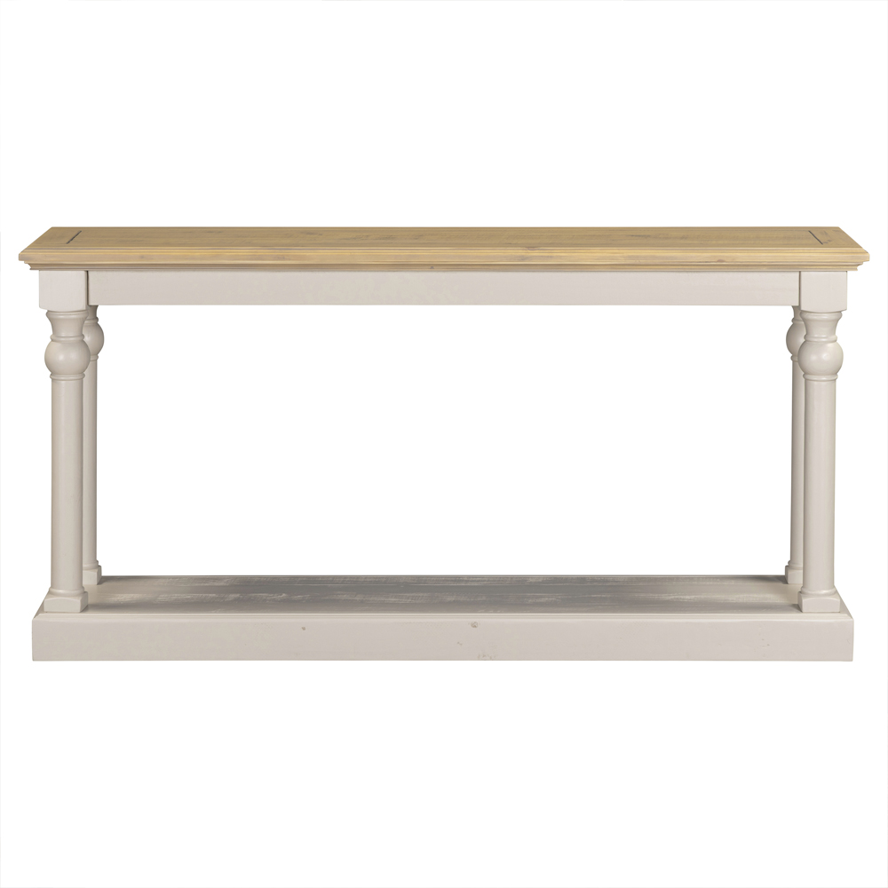 Chilton Small Wooden Console Table in Grey And Natural