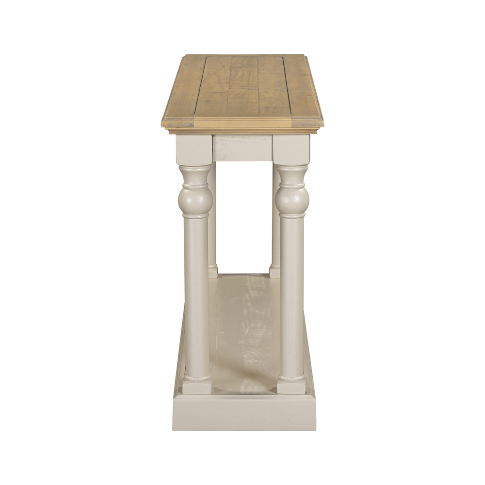 Chilton Small Wooden Console Table in Grey And Natural