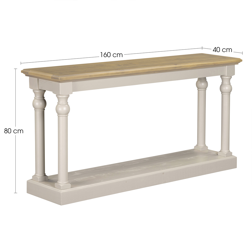 Chilton Small Wooden Console Table in Grey And Natural