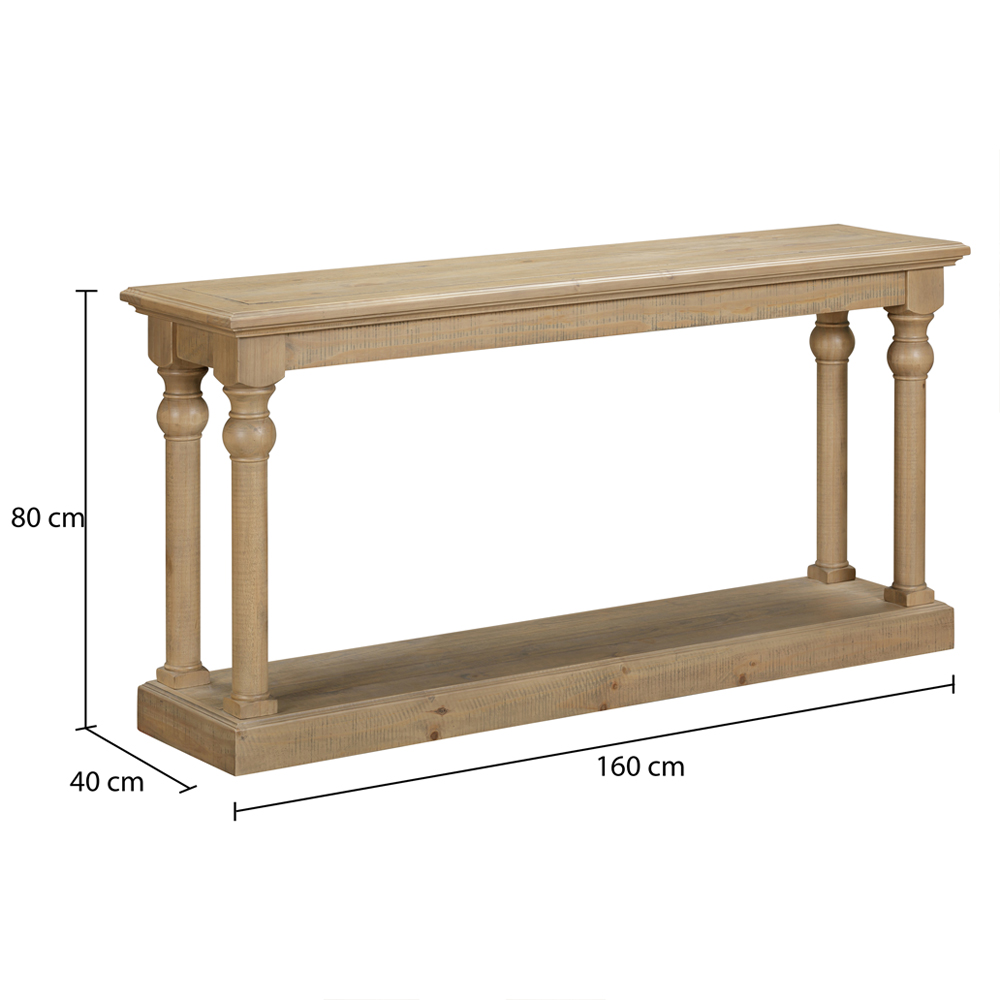 Chilton Small Wooden Console Table in Rustic