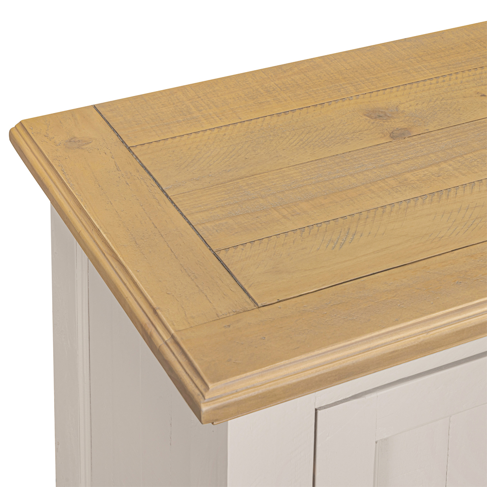 Chilton Small Wooden TV Stand with 2 Doors in Grey and Natural