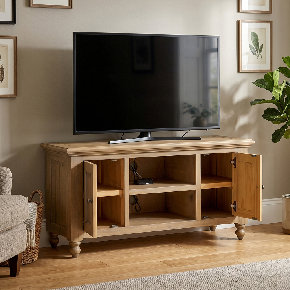 Chilton Small Wooden TV Stand with 2 Doors in Natural