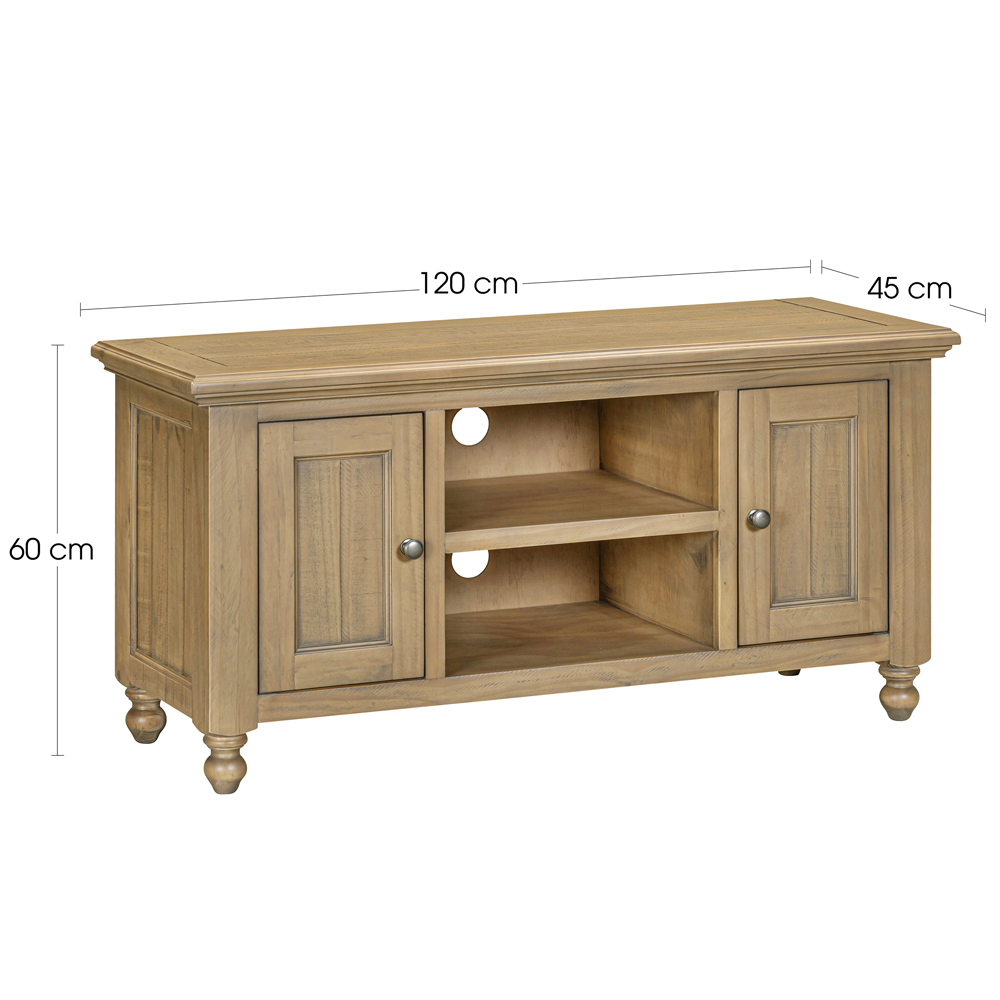 Chilton Small Wooden TV Stand with 2 Doors in Natural