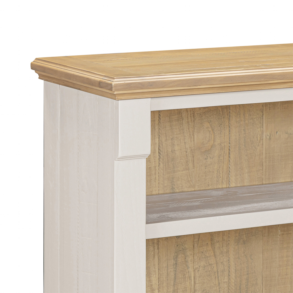 Chilton Wooden Bookcase with 3 Shelves in Grey and Natural