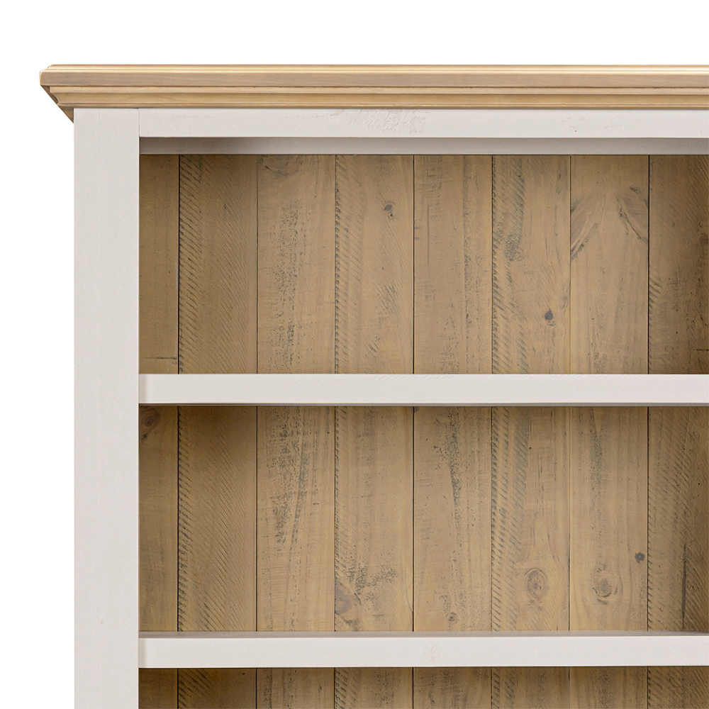 Chilton Wooden Bookcase with 6 Shelves in Grey and Natural