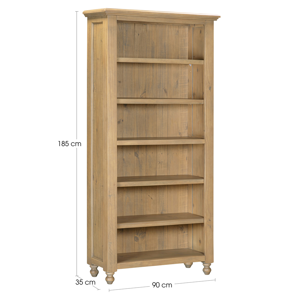 Chilton Wooden Bookcase with 6 Shelves in Natural