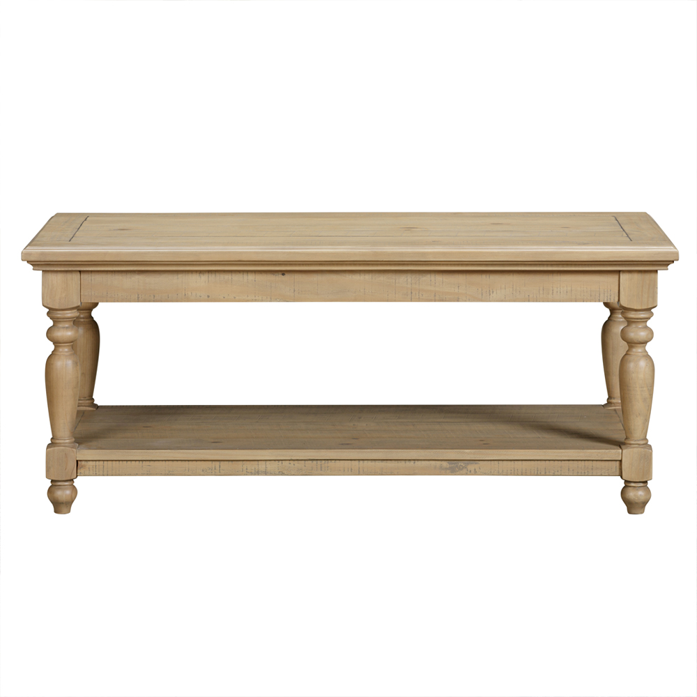 Chilton Wooden Coffee Table With Undershelf in Rustic