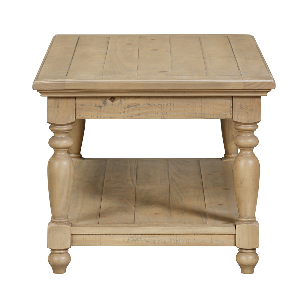 Chilton Wooden Coffee Table With Undershelf in Rustic