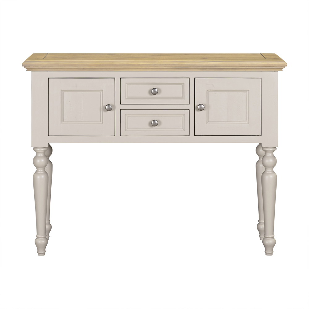 Chilton Wooden Console Table With 2 Doors 2 Drawers in Grey And Natural
